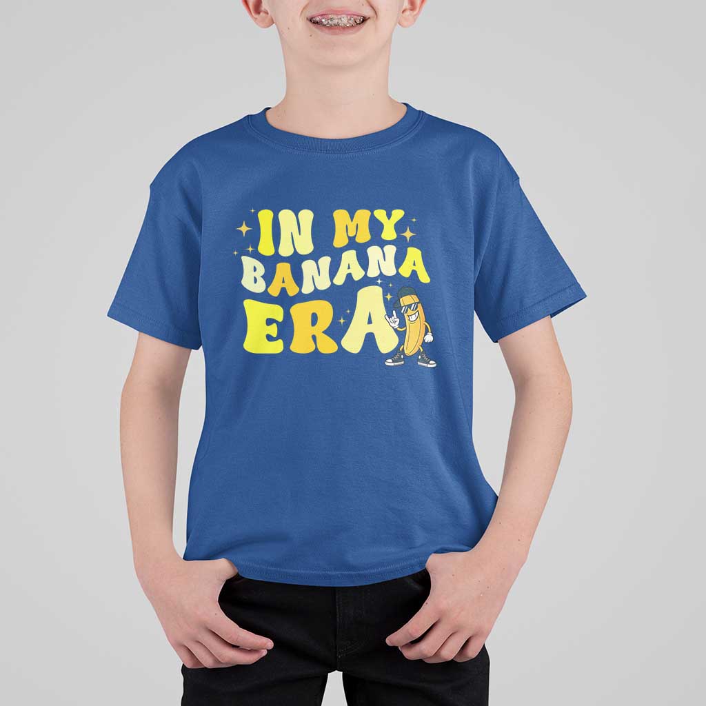 Funny In My Banana Era Graphic T Shirt For Kid Retro Fruit Lover
