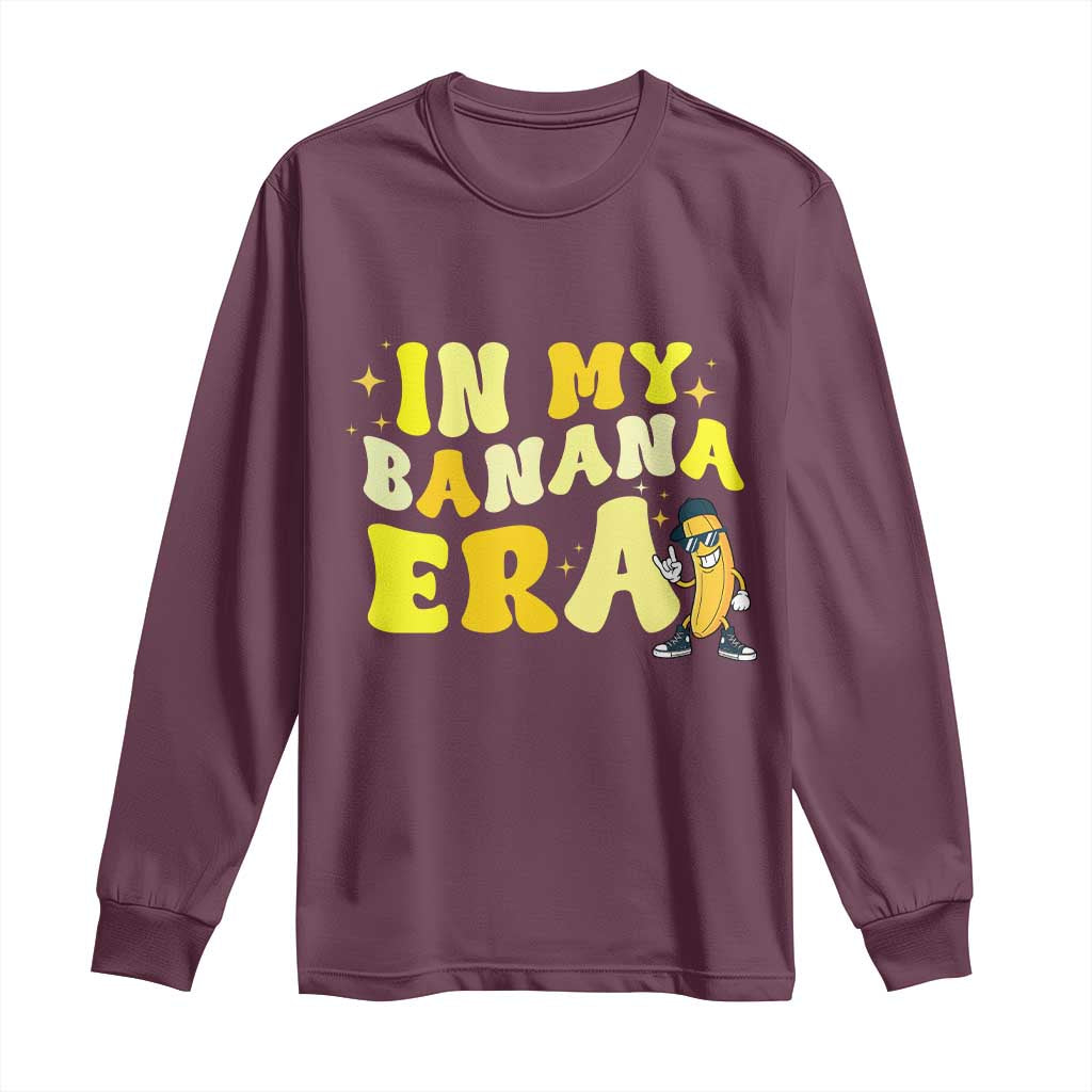 Funny In My Banana Era Graphic Long Sleeve Shirt Retro Fruit Lover
