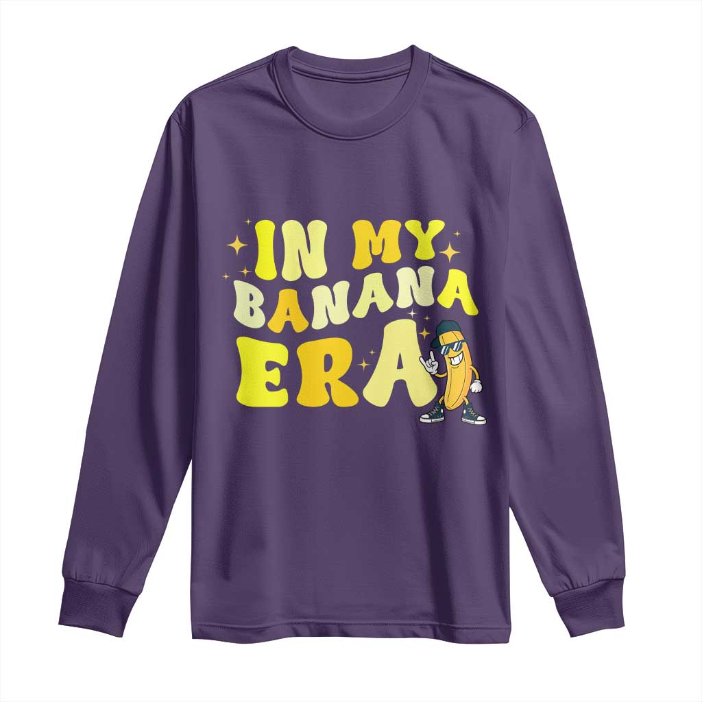 Funny In My Banana Era Graphic Long Sleeve Shirt Retro Fruit Lover