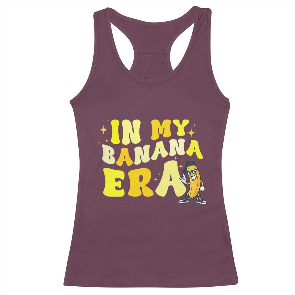Funny In My Banana Era Graphic Racerback Tank Top Retro Fruit Lover