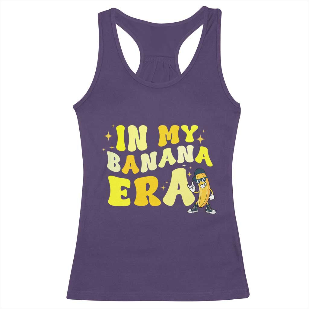 Funny In My Banana Era Graphic Racerback Tank Top Retro Fruit Lover