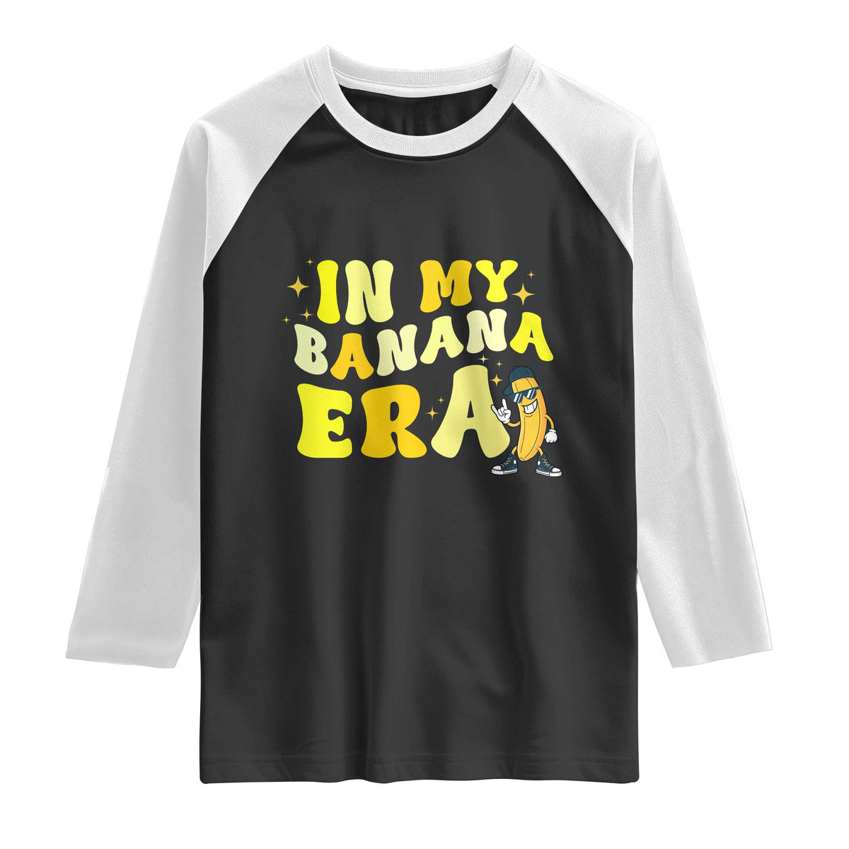 Funny In My Banana Era Graphic Raglan Shirt Retro Fruit Lover