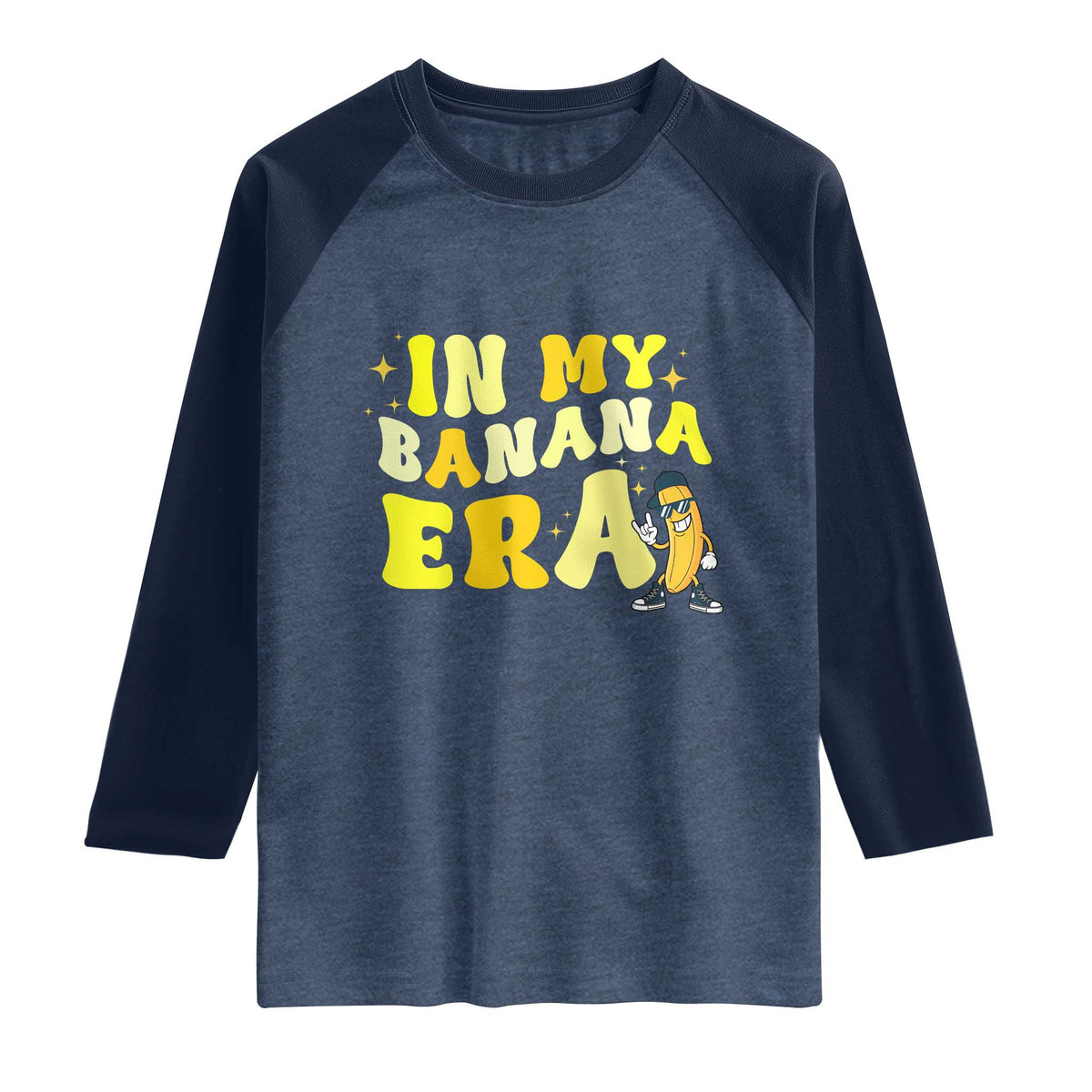 Funny In My Banana Era Graphic Raglan Shirt Retro Fruit Lover