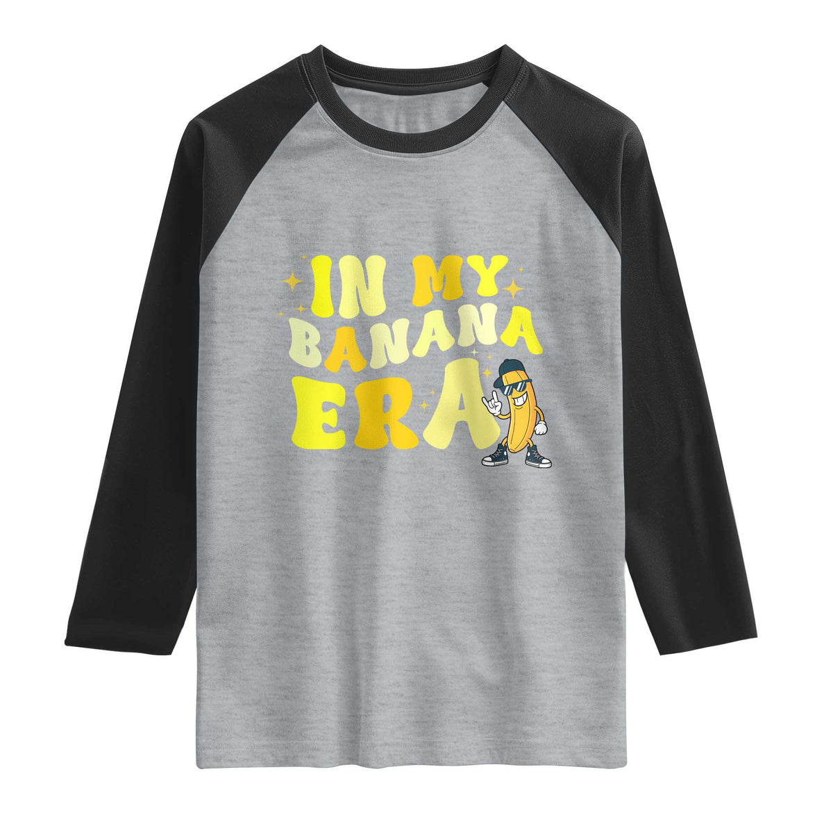 Funny In My Banana Era Graphic Raglan Shirt Retro Fruit Lover