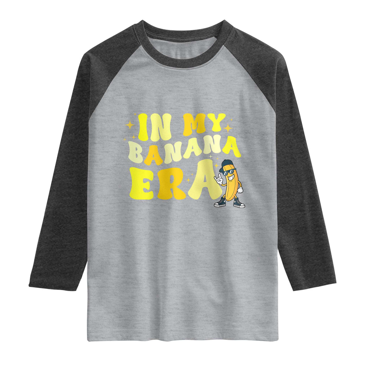 Funny In My Banana Era Graphic Raglan Shirt Retro Fruit Lover