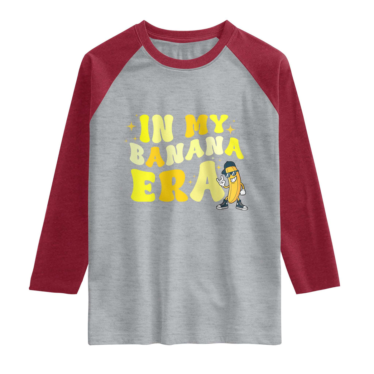 Funny In My Banana Era Graphic Raglan Shirt Retro Fruit Lover
