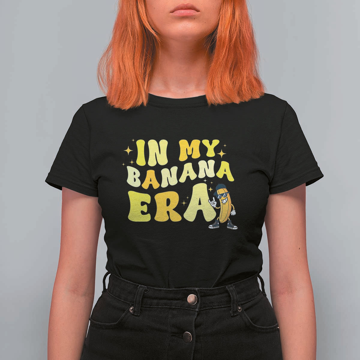 Funny In My Banana Era Graphic T Shirt For Women Retro Fruit Lover