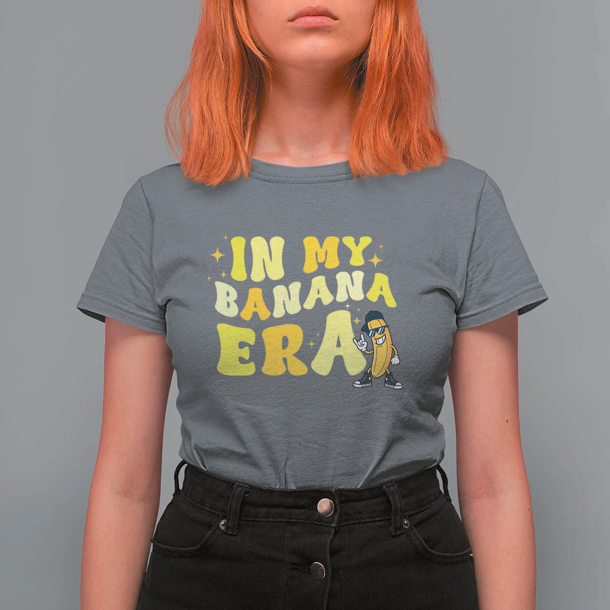 Funny In My Banana Era Graphic T Shirt For Women Retro Fruit Lover