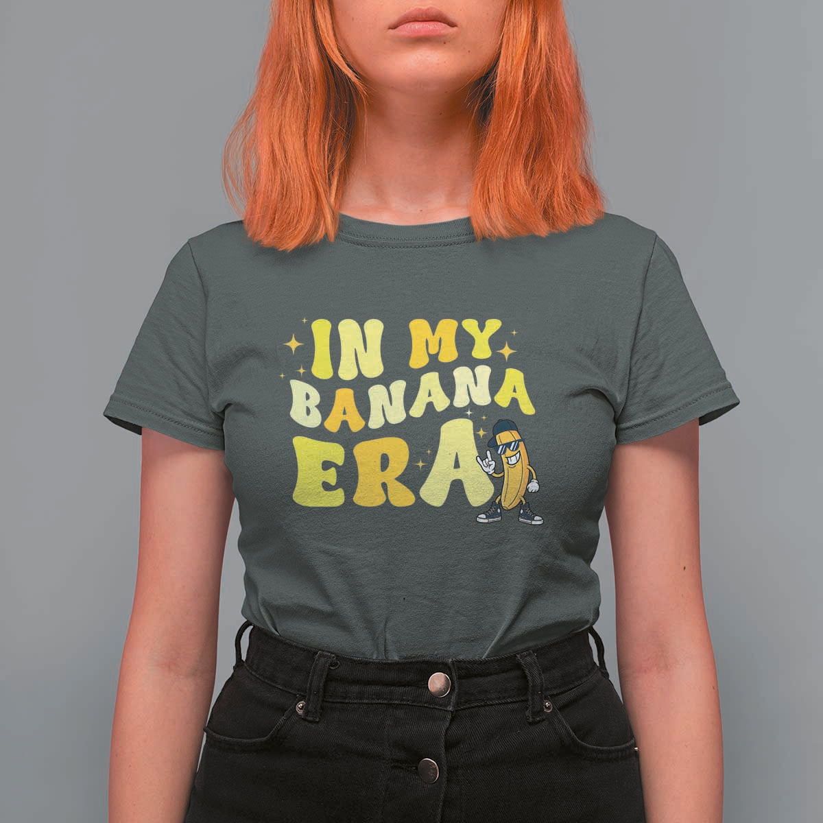 Funny In My Banana Era Graphic T Shirt For Women Retro Fruit Lover