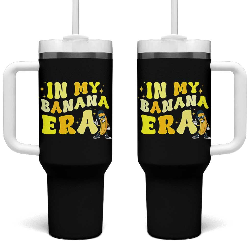 Funny In My Banana Era Graphic Tumbler With Handle Retro Fruit Lover