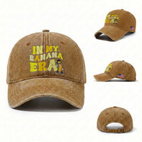 Funny In My Banana Era Graphic Washed Cotton Baseball Cap Retro Fruit Lover