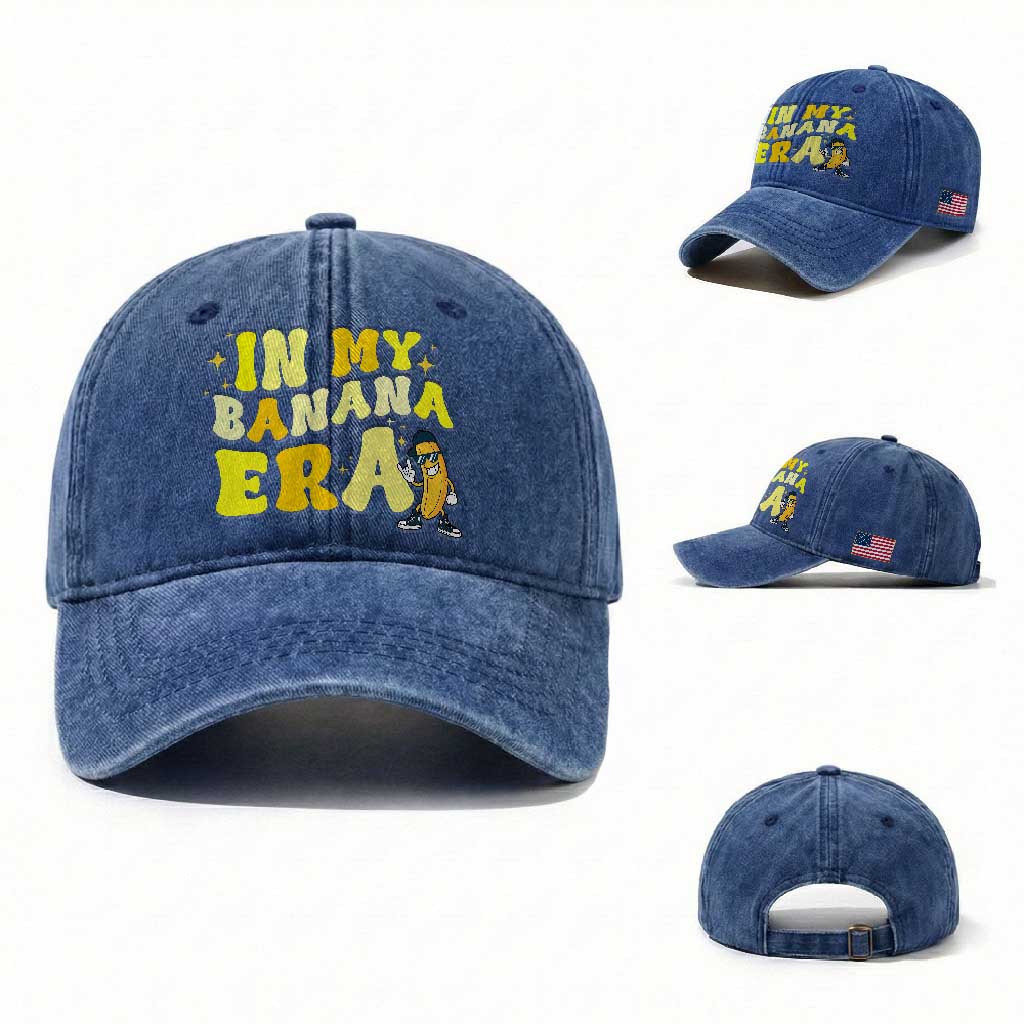 Funny In My Banana Era Graphic Washed Cotton Baseball Cap Retro Fruit Lover