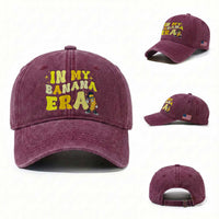 Funny In My Banana Era Graphic Washed Cotton Baseball Cap Retro Fruit Lover