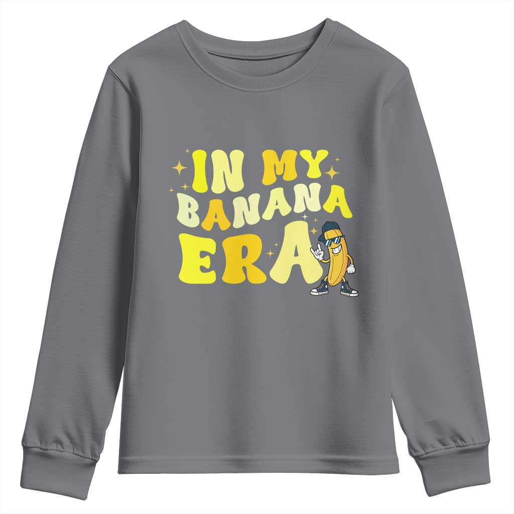 Funny In My Banana Era Graphic Youth Sweatshirt Retro Fruit Lover