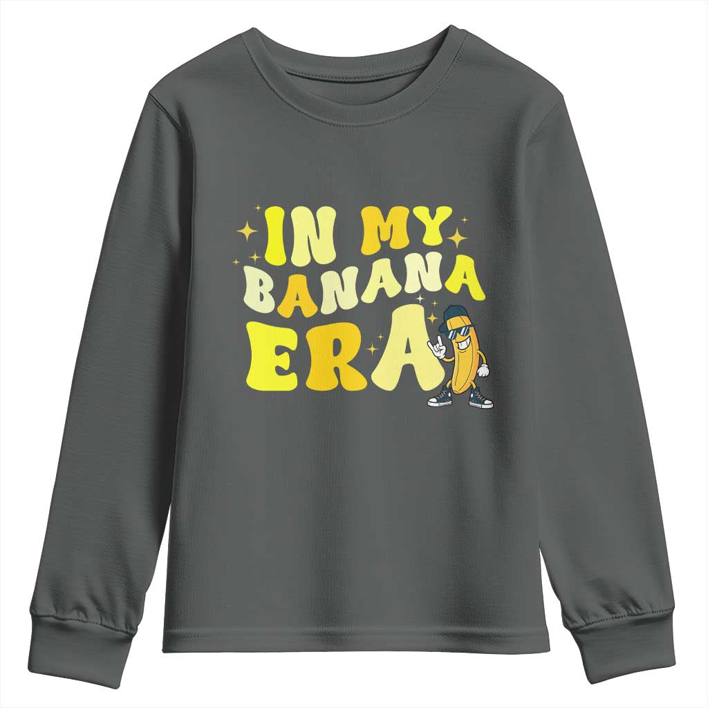 Funny In My Banana Era Graphic Youth Sweatshirt Retro Fruit Lover