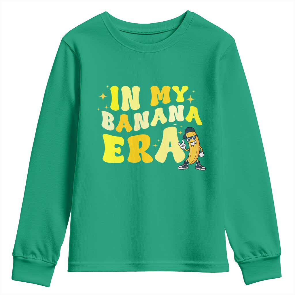 Funny In My Banana Era Graphic Youth Sweatshirt Retro Fruit Lover