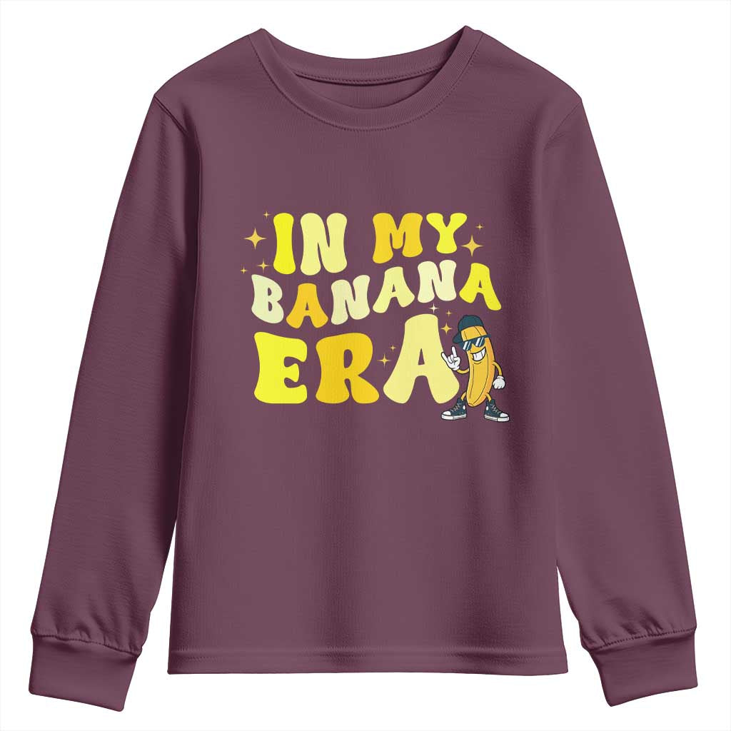 Funny In My Banana Era Graphic Youth Sweatshirt Retro Fruit Lover