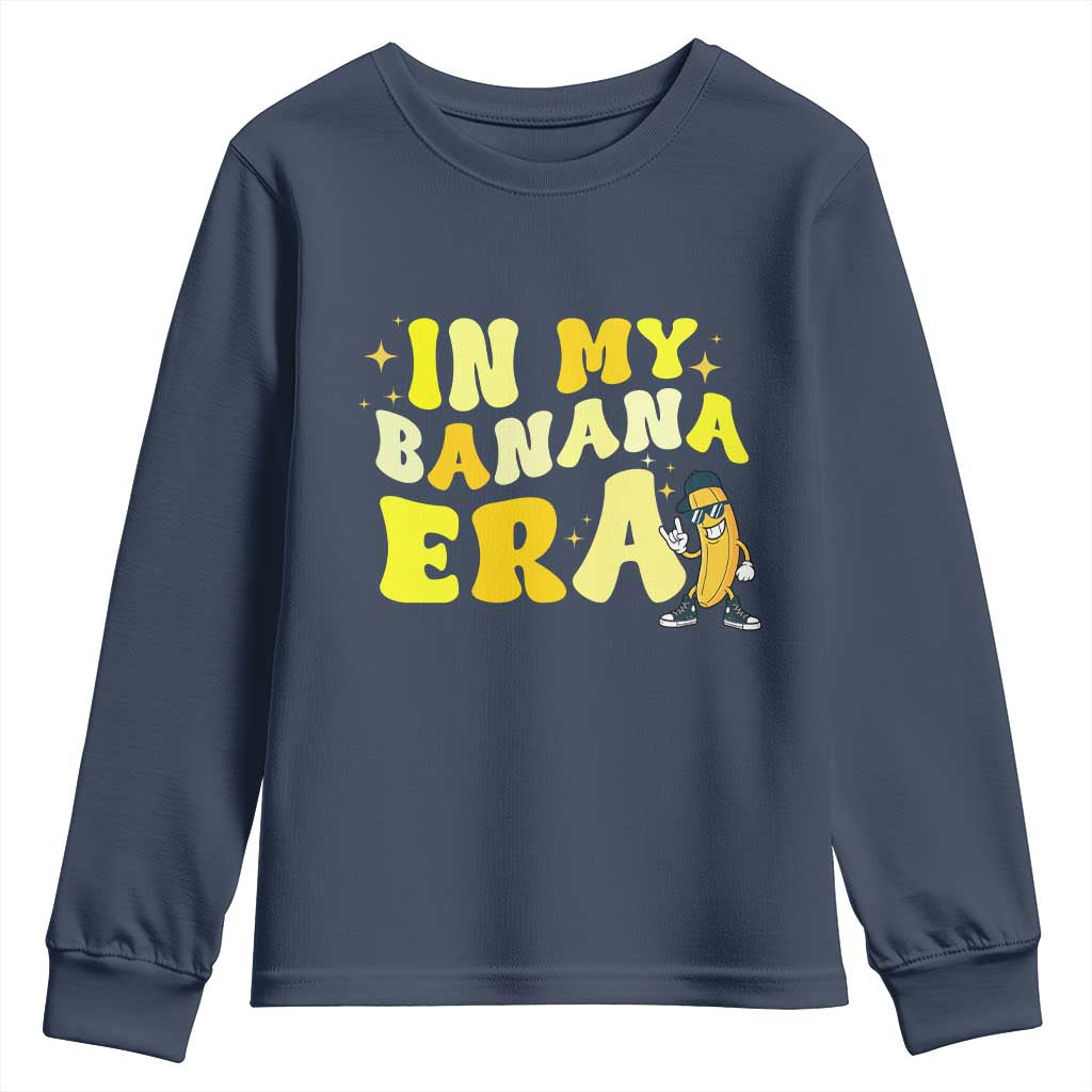 Funny In My Banana Era Graphic Youth Sweatshirt Retro Fruit Lover