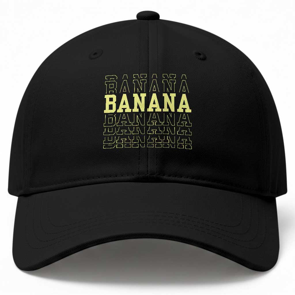 Banana Layered Text Graphic Baseball Cap Banana Lover Gift