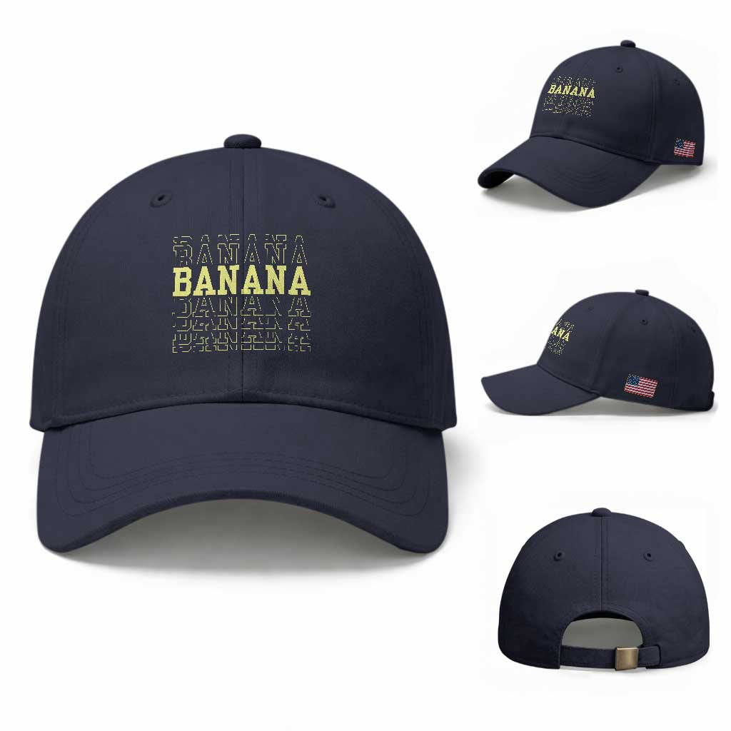 Banana Layered Text Graphic Baseball Cap Banana Lover Gift