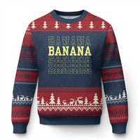 Banana Layered Text Graphic Ugly Christmas Sweater Banana Lover Gift