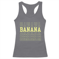 Banana Layered Text Graphic Racerback Tank Top Banana Lover Gift