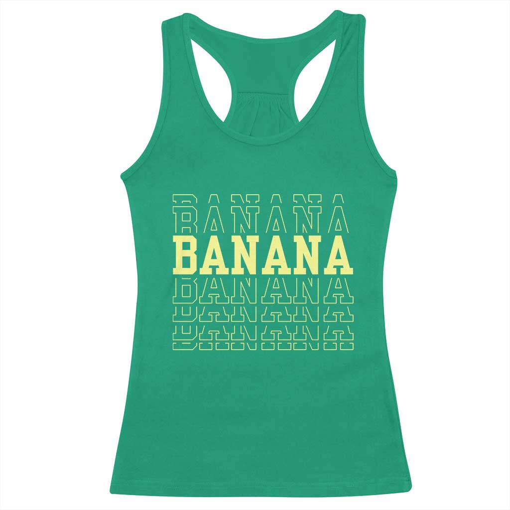 Banana Layered Text Graphic Racerback Tank Top Banana Lover Gift