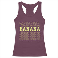 Banana Layered Text Graphic Racerback Tank Top Banana Lover Gift