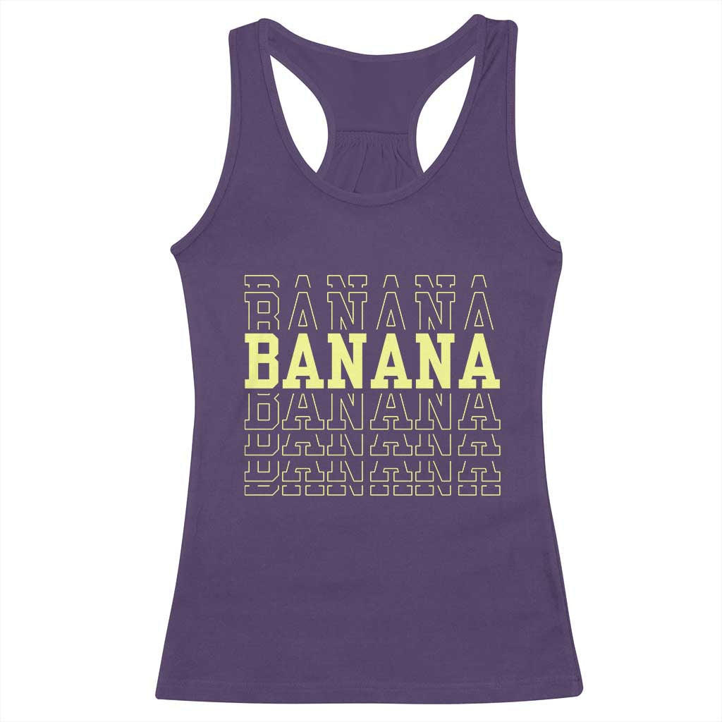 Banana Layered Text Graphic Racerback Tank Top Banana Lover Gift