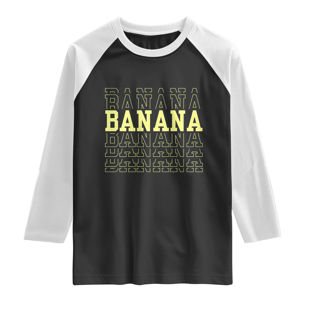 Banana Layered Text Graphic Raglan Shirt Banana Lover Gift