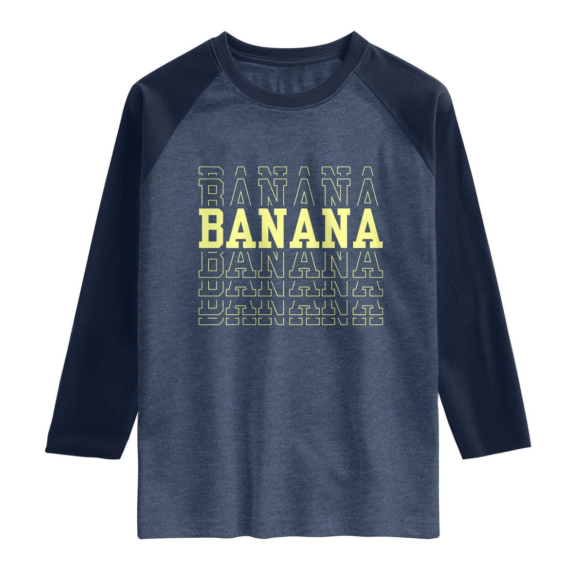 Banana Layered Text Graphic Raglan Shirt Banana Lover Gift