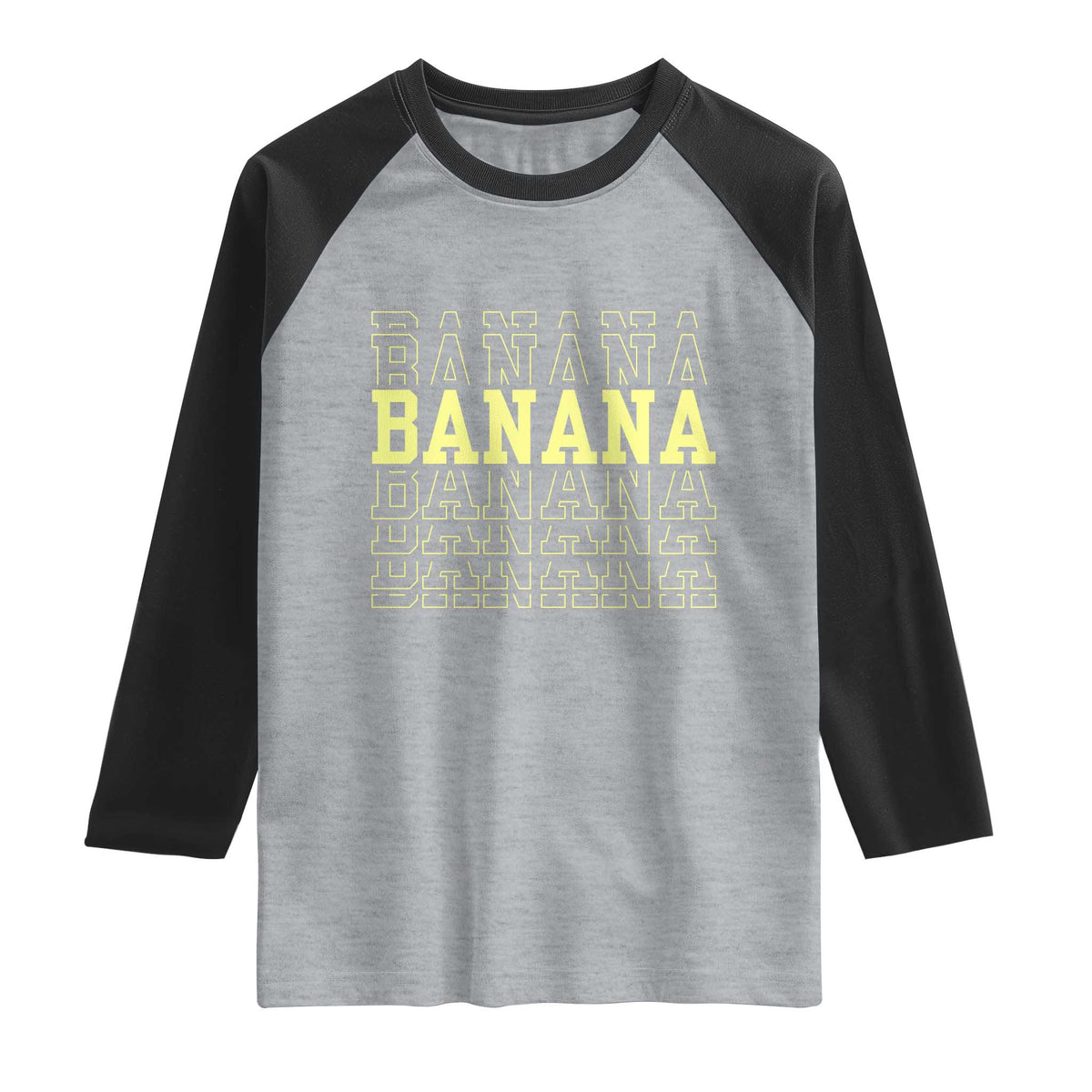 Banana Layered Text Graphic Raglan Shirt Banana Lover Gift