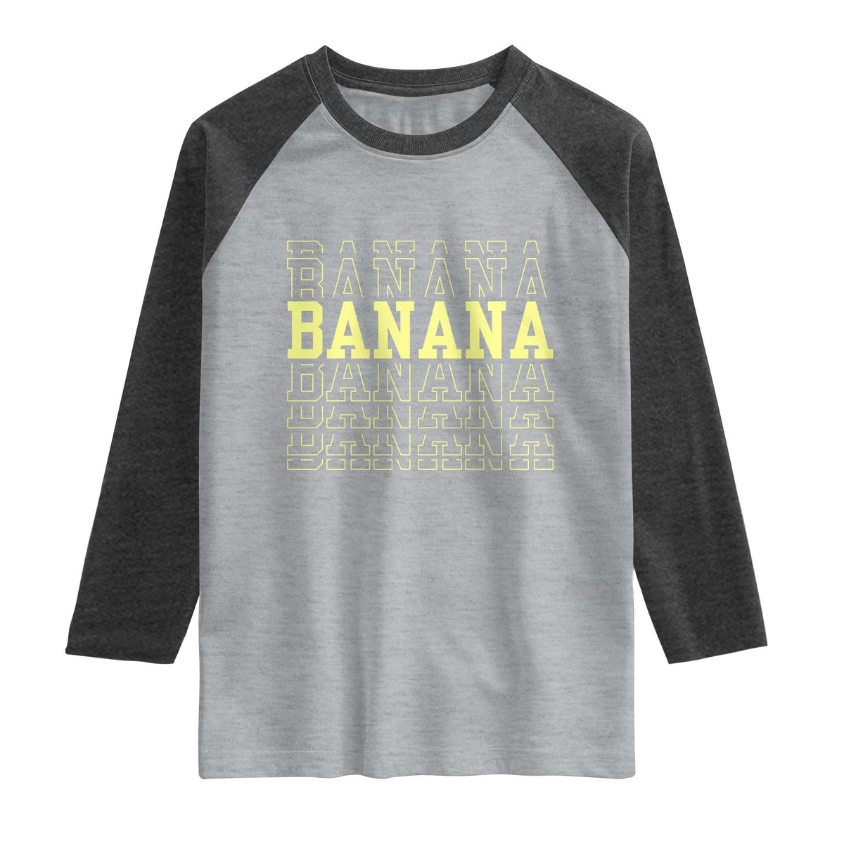 Banana Layered Text Graphic Raglan Shirt Banana Lover Gift