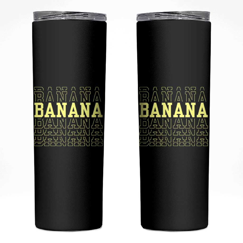 Banana Layered Text Graphic Skinny Tumbler Banana Lover Gift