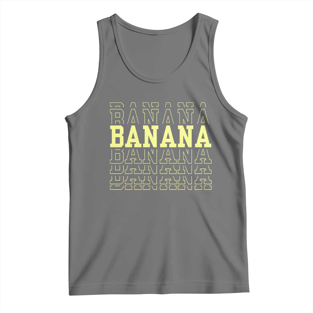 Banana Layered Text Graphic Tank Top Banana Lover Gift