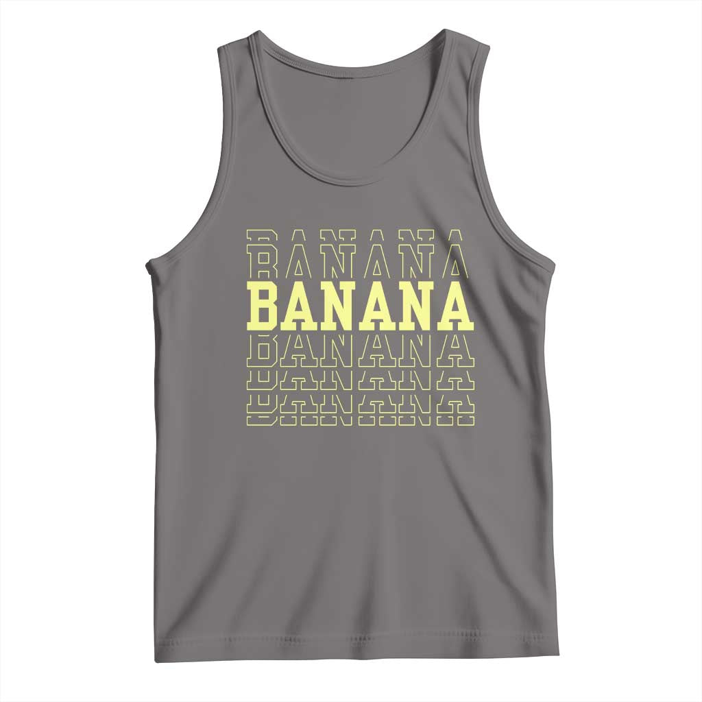 Banana Layered Text Graphic Tank Top Banana Lover Gift
