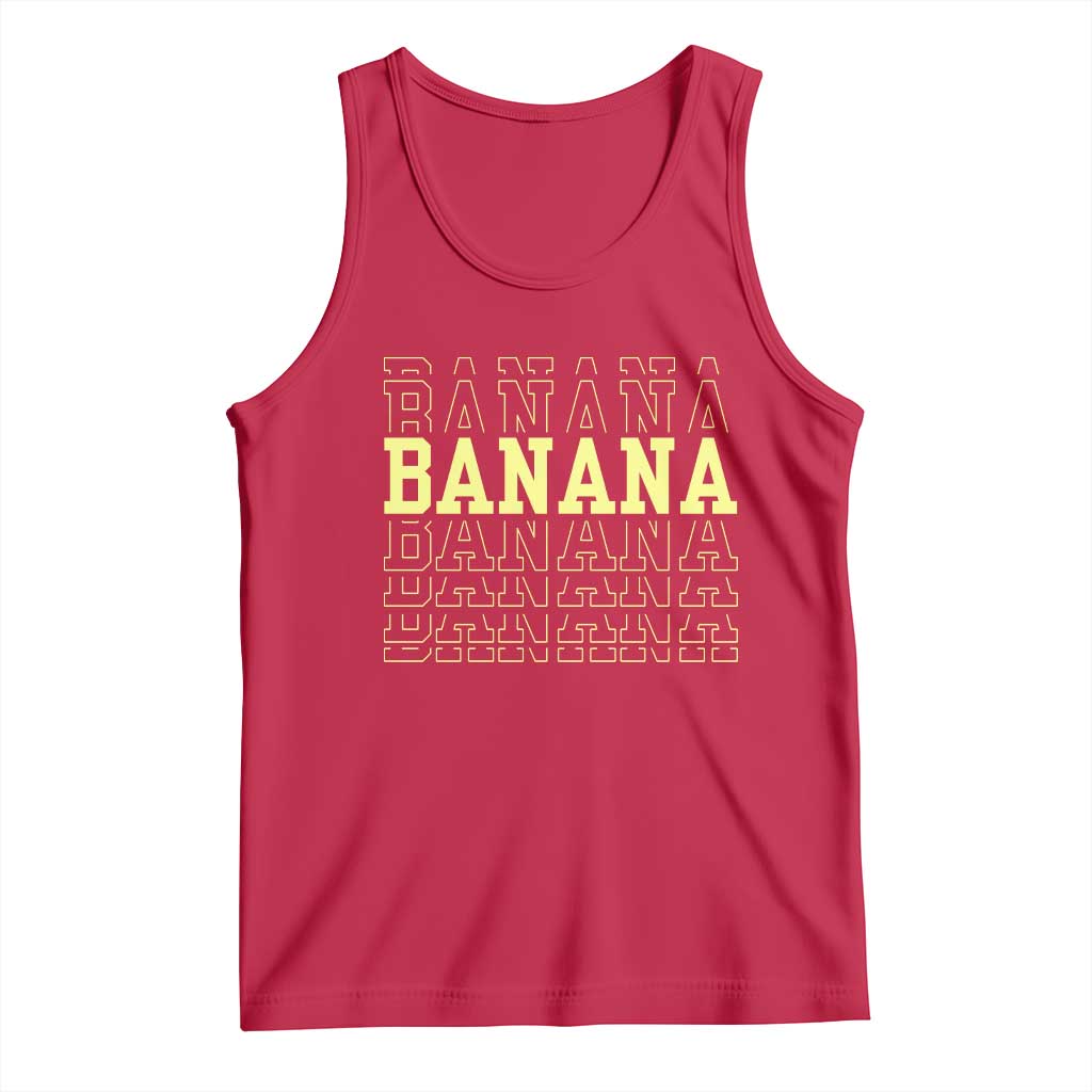 Banana Layered Text Graphic Tank Top Banana Lover Gift