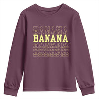 Banana Layered Text Graphic Youth Sweatshirt Banana Lover Gift