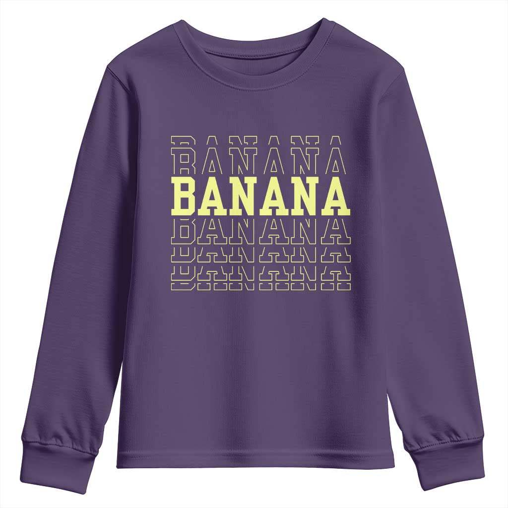 Banana Layered Text Graphic Youth Sweatshirt Banana Lover Gift