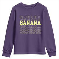 Banana Layered Text Graphic Youth Sweatshirt Banana Lover Gift