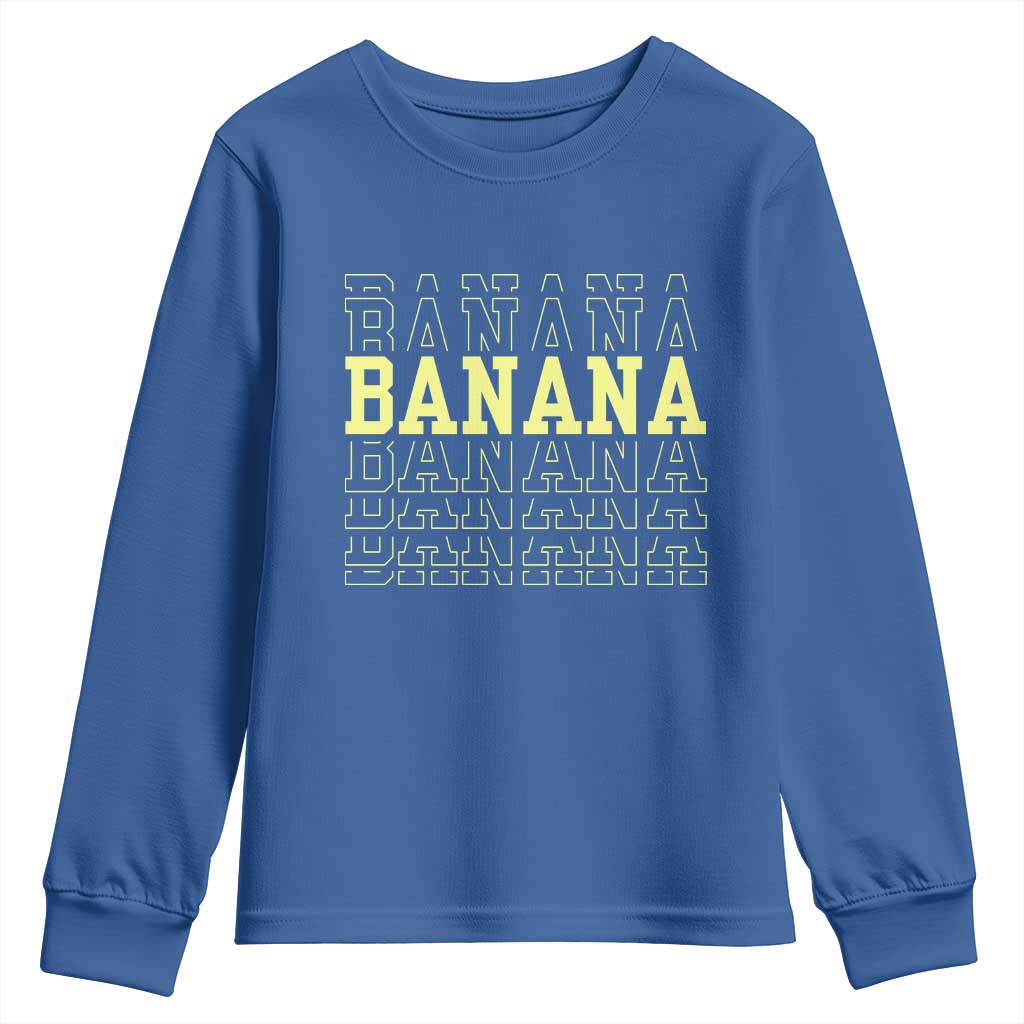 Banana Layered Text Graphic Youth Sweatshirt Banana Lover Gift