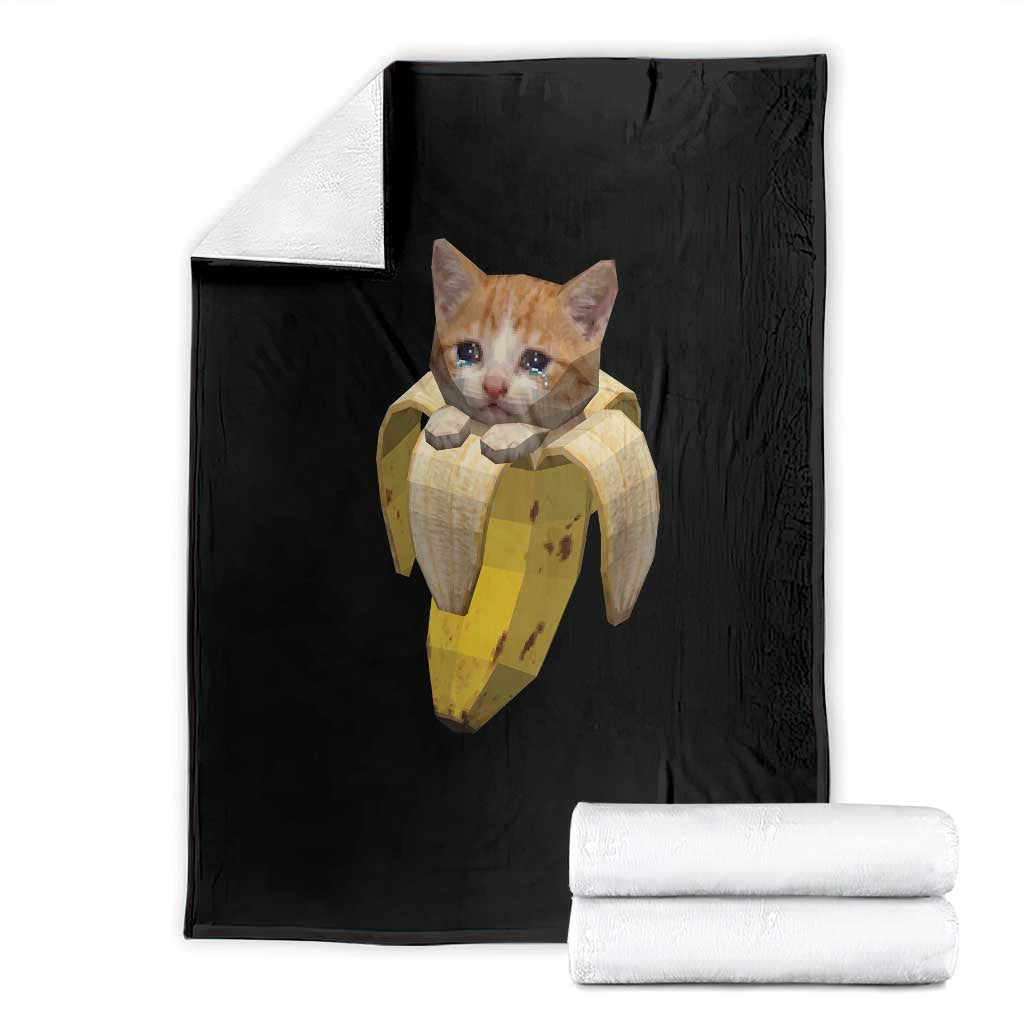 Funny Bananacat Meme Lover Throw Blanket Cute Kitty Banana Costume