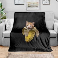 Funny Bananacat Meme Lover Throw Blanket Cute Kitty Banana Costume