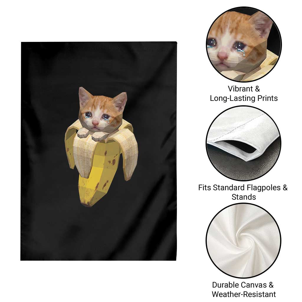 Funny Bananacat Meme Lover Garden Flag Cute Kitty Banana Costume