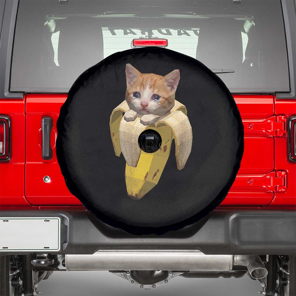 Funny Bananacat Meme Lover Spare Tire Cover Cute Kitty Banana Costume