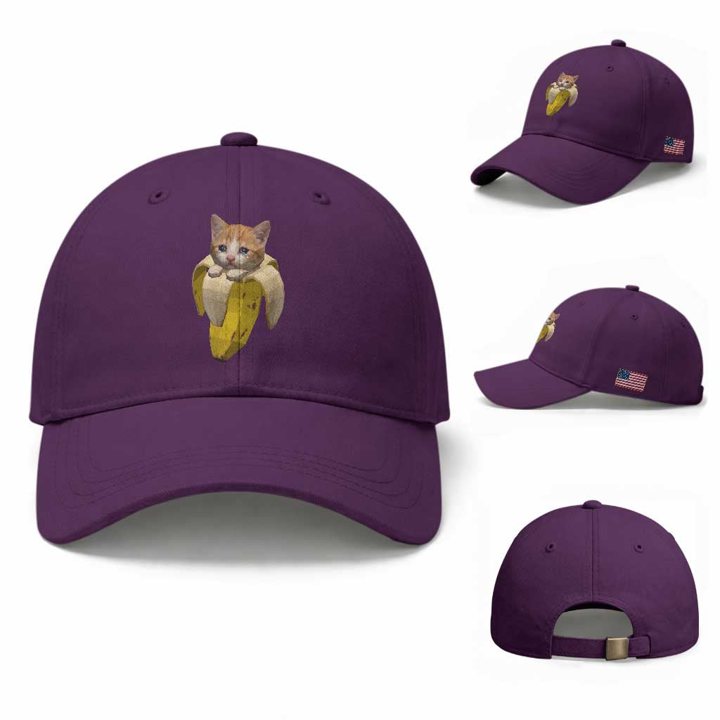 Funny Bananacat Meme Lover Baseball Cap Cute Kitty Banana Costume