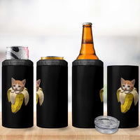 Funny Bananacat Meme Lover 4 in 1 Can Cooler Tumbler Cute Kitty Banana Costume