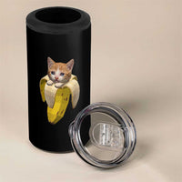Funny Bananacat Meme Lover 4 in 1 Can Cooler Tumbler Cute Kitty Banana Costume