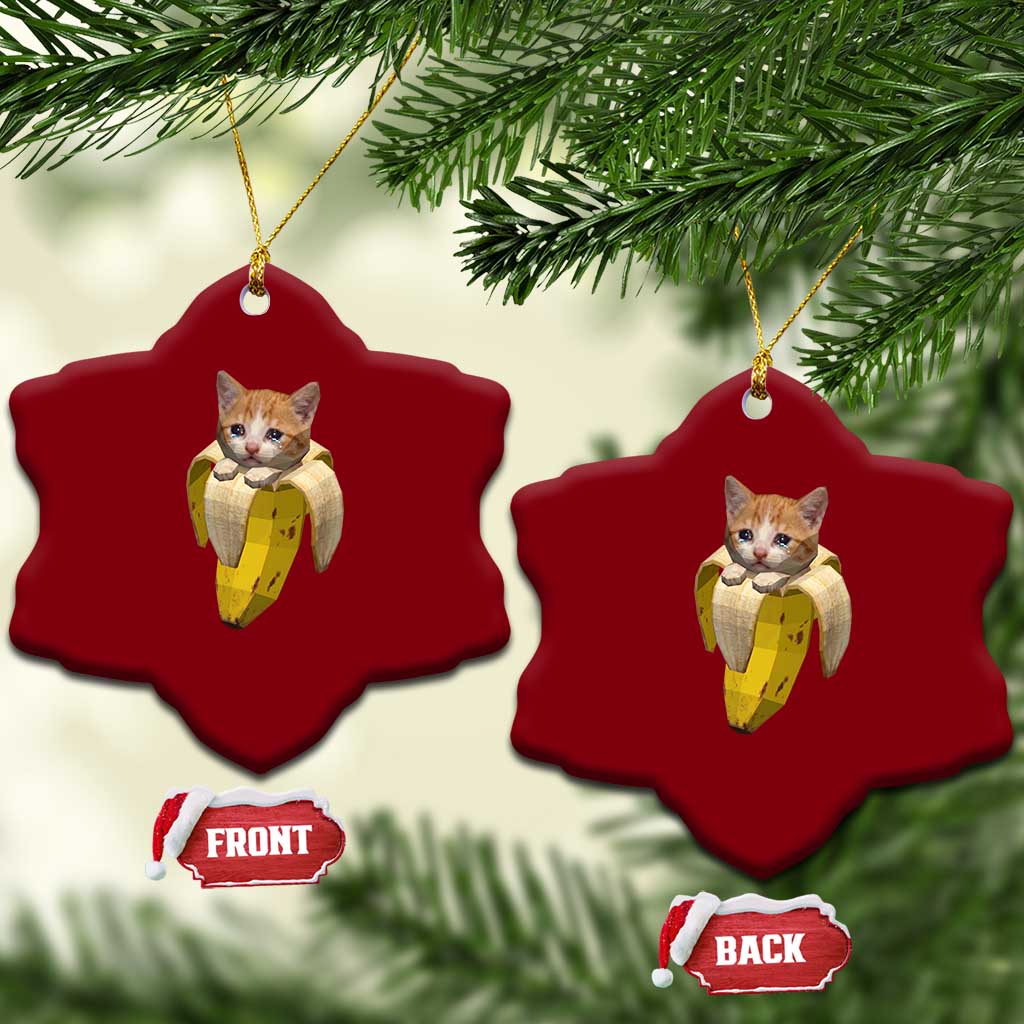 Funny Bananacat Meme Lover Ceramic Ornament Cute Kitty Banana Costume