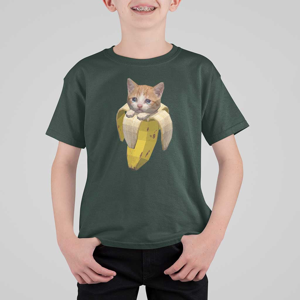 Funny Bananacat Meme Lover T Shirt For Kid Cute Kitty Banana Costume